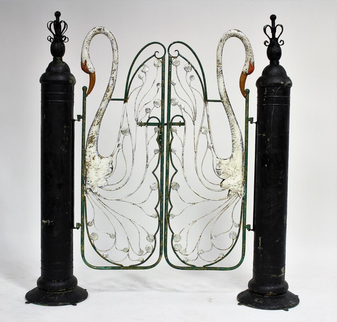 Vintage Polychromed Cranes Garden Gates (1 of 8)