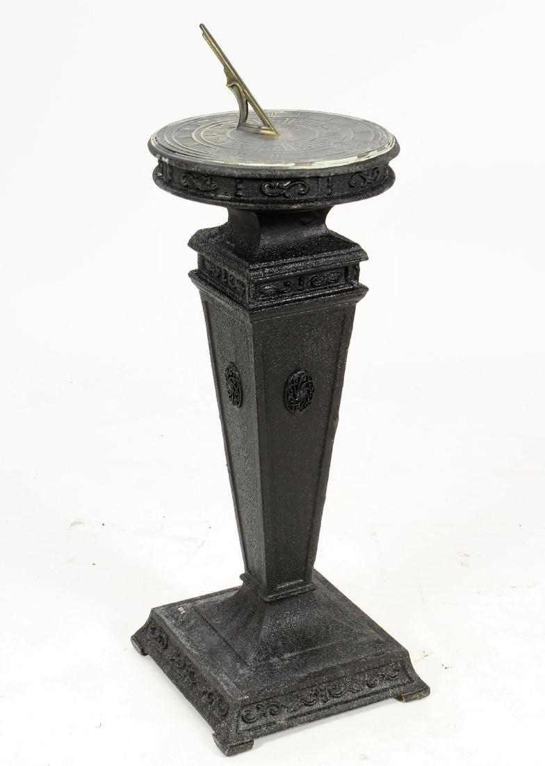 Vintage Sundial, Heavy Cast Iron with Brass Dial (1 of 7)