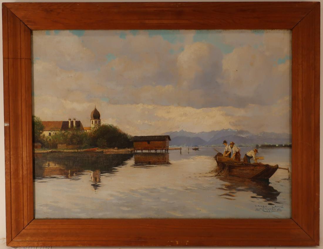 Ernst Lang, "Fischer am Chiemsee', O/C, 1922 (1 of 7)