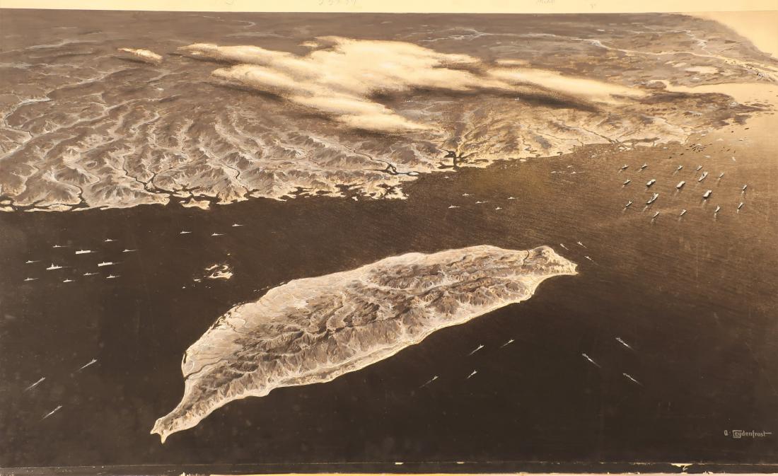 Alex. Leydenfrost, "Hawaii" for LIFE 1948, M/M: Alexander Leydenfrost, American born Hungary, 1888 - 1961, Taiwan/Formosa with Naval Maneuvers, for LIFE 1955/56, mixed media on board, signed.(MLEN5029)(TC)Dimensions: 18x32, unframed Provenance: Fro
