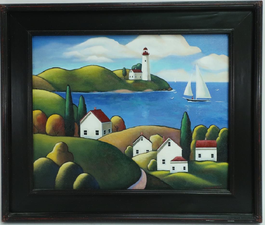 Steven Kelin, 20th C., "Peaceful Harbor" o/c (1 of 7)