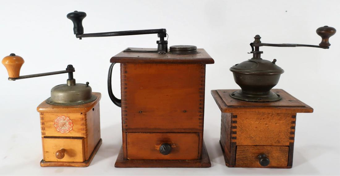 Antique Dovetailed Wood and Metal Coffee Mills (1 of 5)