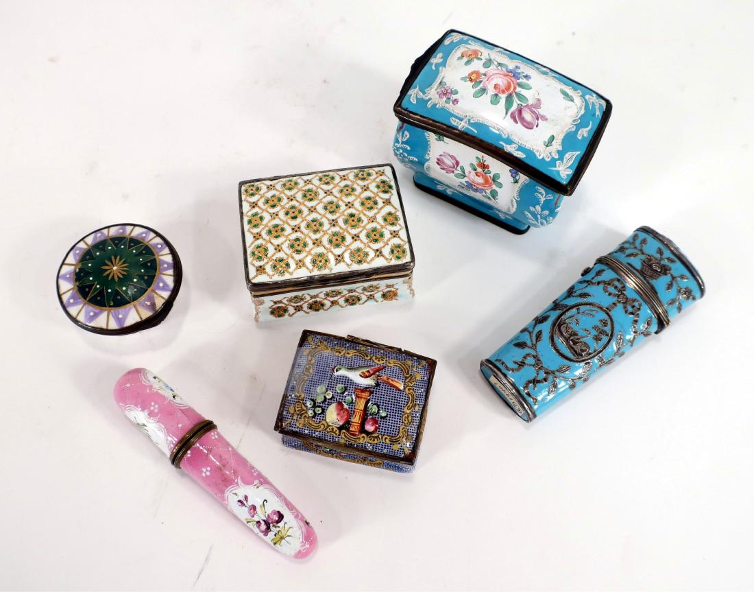 6 English & Continental Enamel Vitrine Boxes (1 of 6)