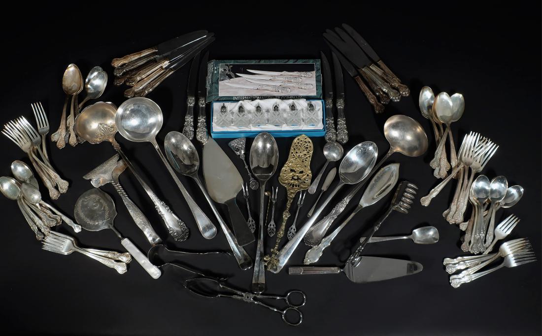 Large Mixed Silverplate Flatware and Serving Pcs. (1 of 6)