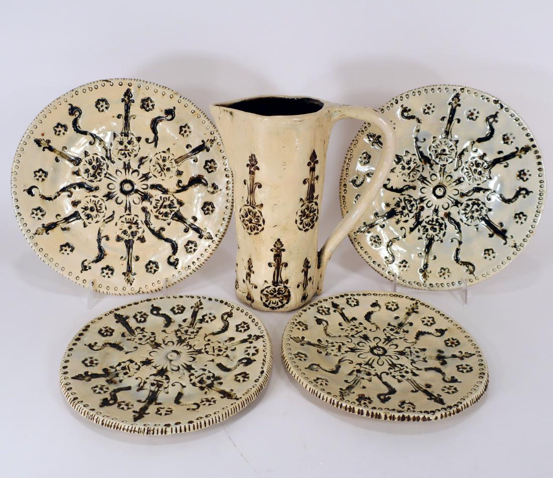 Keskar French Pottery, Plates and a Pitcher (1 of 6)