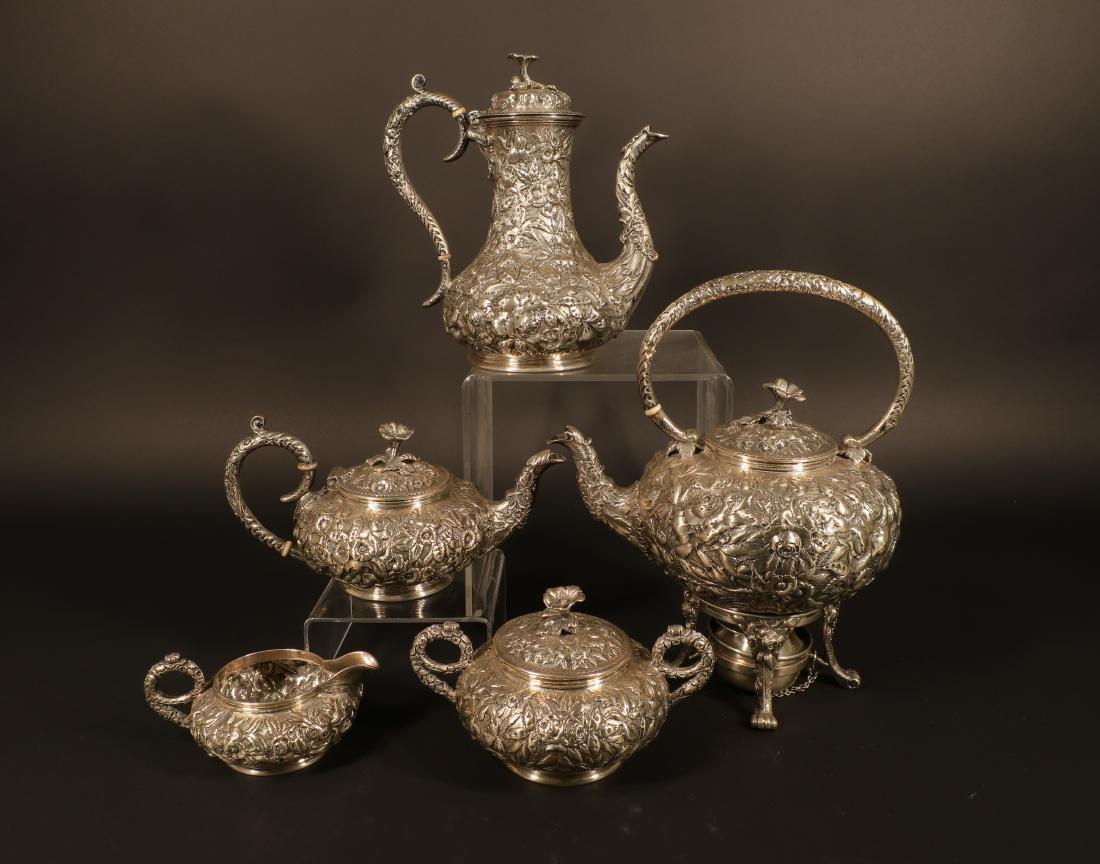 S. Kirk and Son "Repousse" 5-Pc. Tea Set (1 of 6)