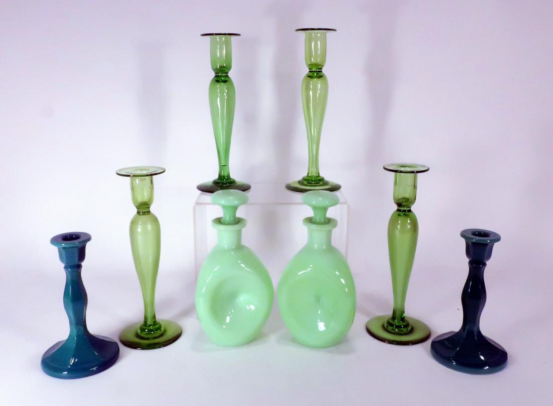 Green Glass Decanters and Candlesticks (1 of 5)