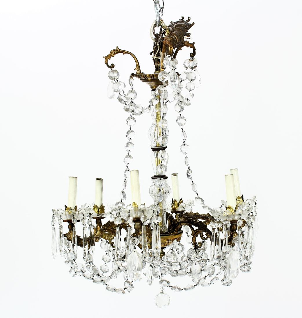 6 Light Bronze and Crystal Chandelier (1 of 6)