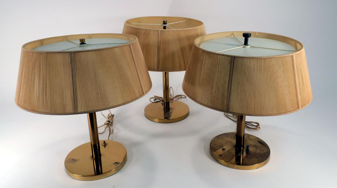 3 Attrib. to Nessen, Lightolier Brass Table Lamps (1 of 9)