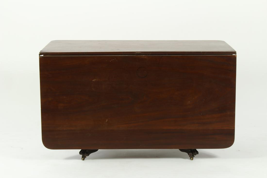 Duncan Phyfe Style Carved Mahogany Games Table: Duncan Phyfe Style Carved Mahogany Games Table, 19th C.(JOMI439)(NT)Dimensions: 28" H x 48" W x 23 1/2" D (with leaf down)