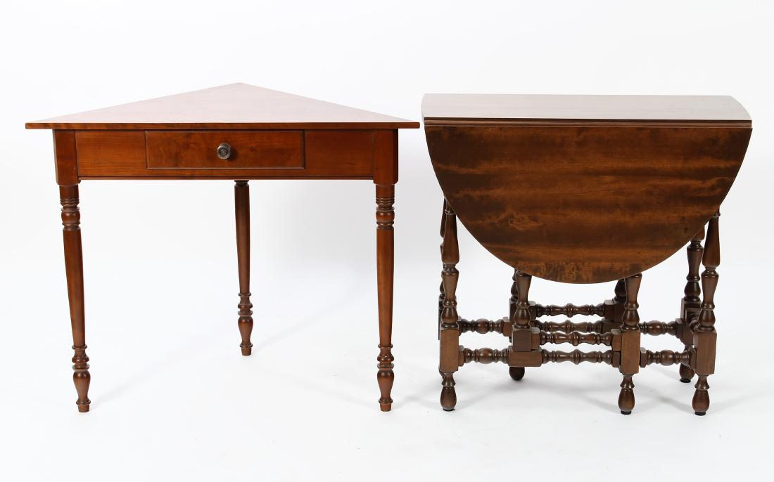 Eldred Wheeler Corner Table W/ Drop leaf table (1 of 7)