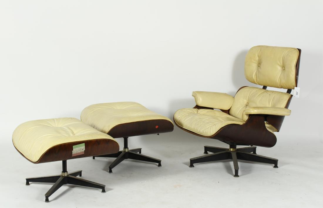 Eames Rosewood Lounge Chair w/ pair of Ottomans (1 of 8)