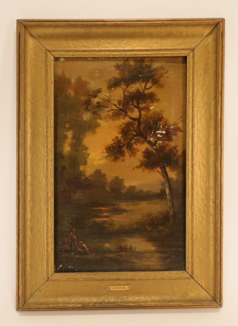 Attrib., William Keith,Landscape, 19th C.,O/C: Attrib., William Keith,Scottish-American, Landscape, 19th C., oil on canvas(SWER6156)(MM)Dimensions: 23 x 14, framed 31 1/2 x 22