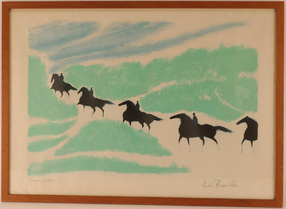 Andre Brasilier,Fr.,Dark Horses Galloping,litho: Andre Brasilier,Fr.,b.1929,Dark Horses Galloping,lithograph(MMUD6104)(MM)Dimensions: 17 x 26, framed 22 2/2 x 31 Property Title: From a Duchess County Home