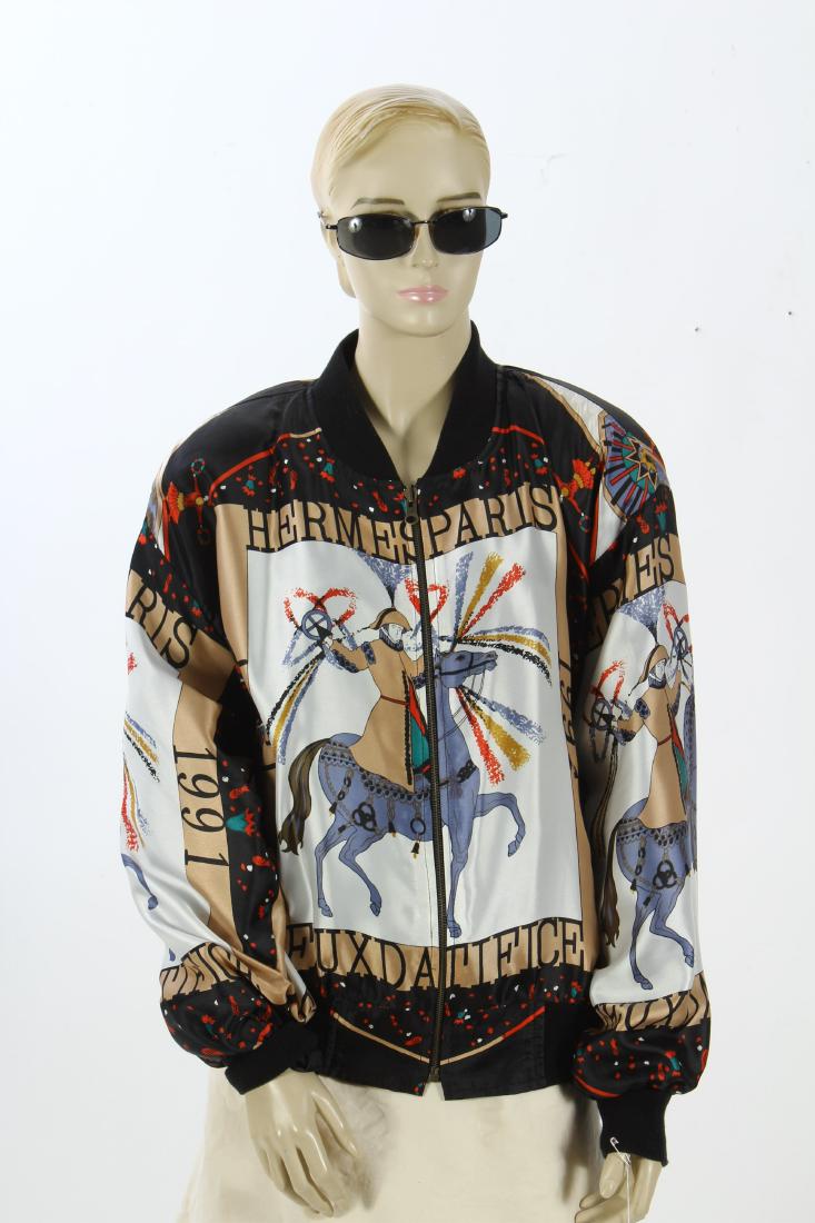 Hermes Silk Bomber Jacket c. 1991