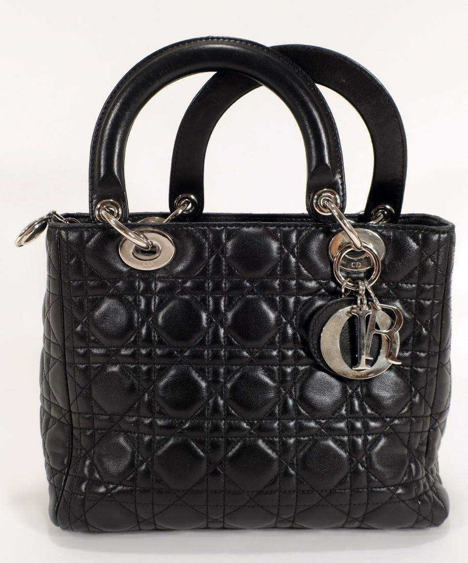 Black Cannage Quilted Christian Dior Handbag (1 of 6)