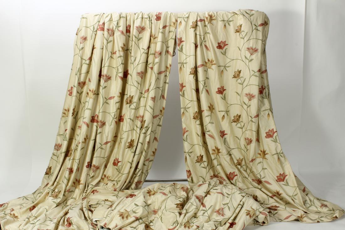 4 Silk Floral Embroidered Drapery Panels (1 of 6)