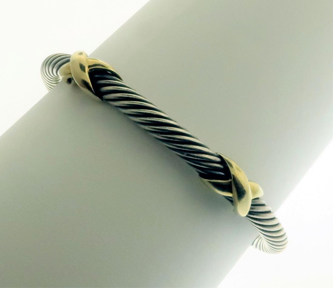 David Yurman Sterling & 14k Cuff Bracelet (1 of 5)