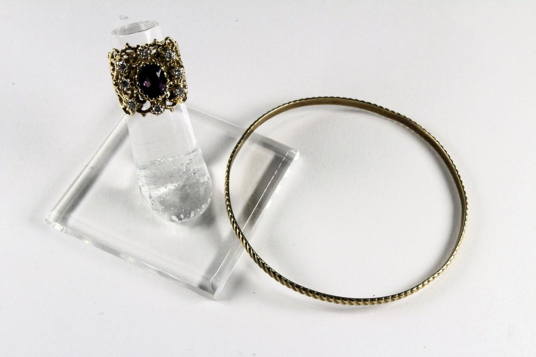 14K Tiffany and Co. Bangle and Diamond Ring (1 of 8)