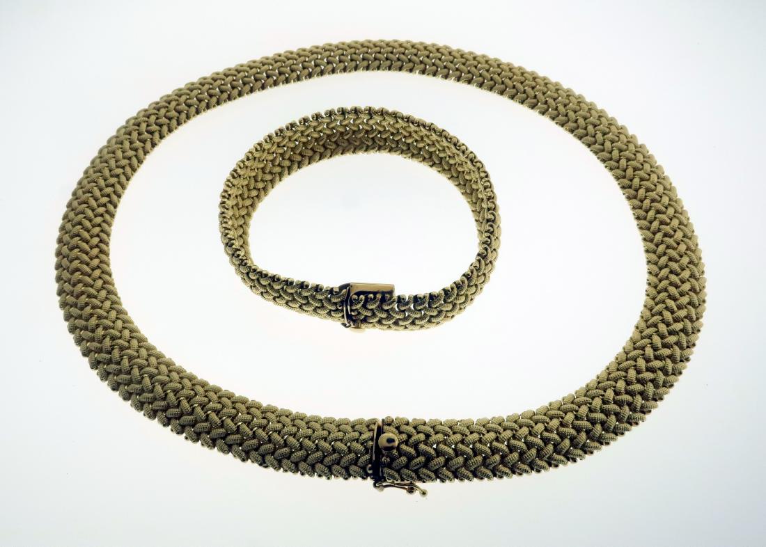 14k Gold Rope Design Choker & Bracelet Set (1 of 4)