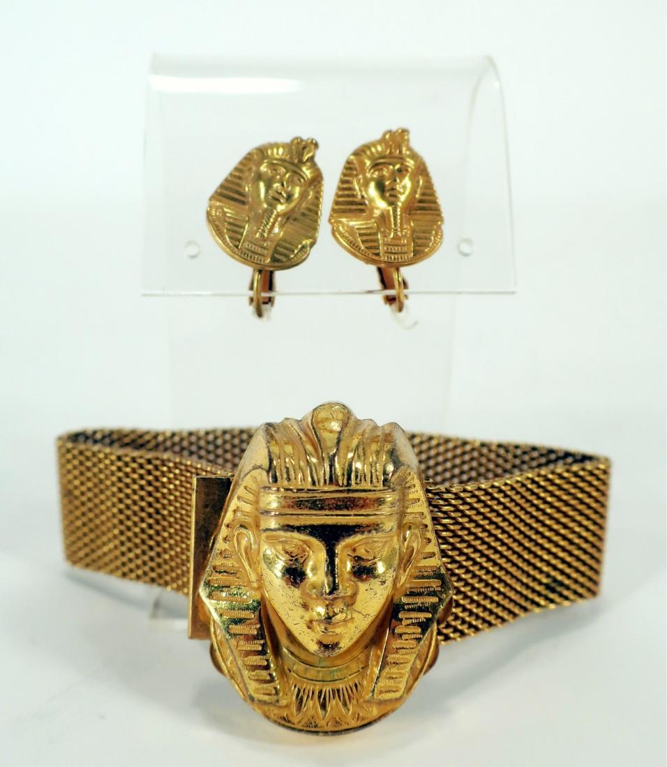 Egyptian Revival Jewelry Set by Miriam Haskell (1 of 5)