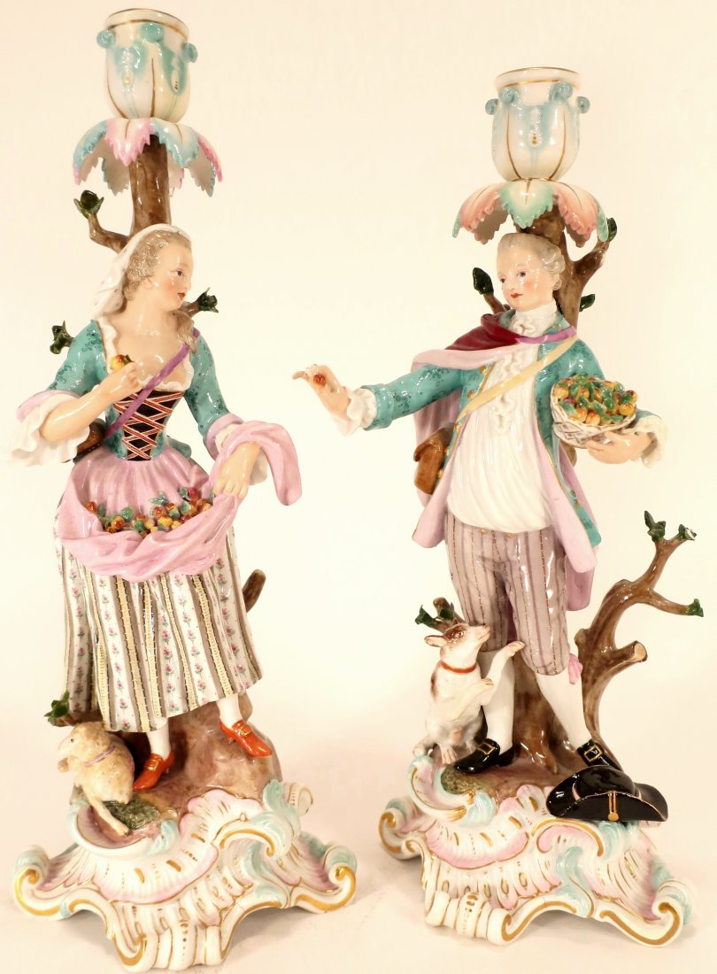 2 Meissen Figural Candlesticks (1 of 10)