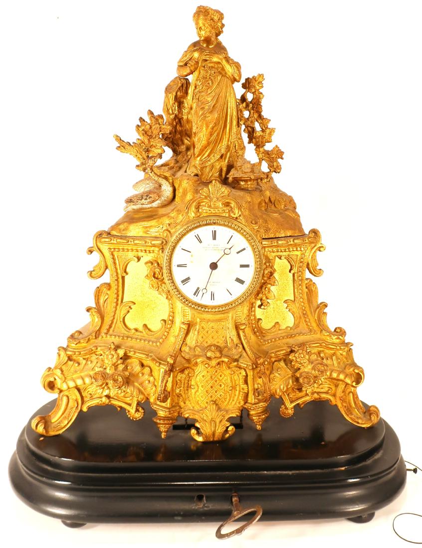 Louis Philippe Gilt Metal Mantel Clock (1 of 8)