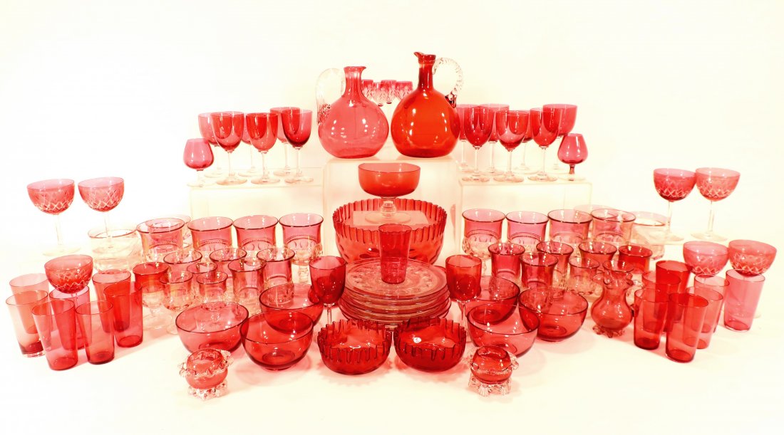 Group of Cranberry Glass (1 of 7)