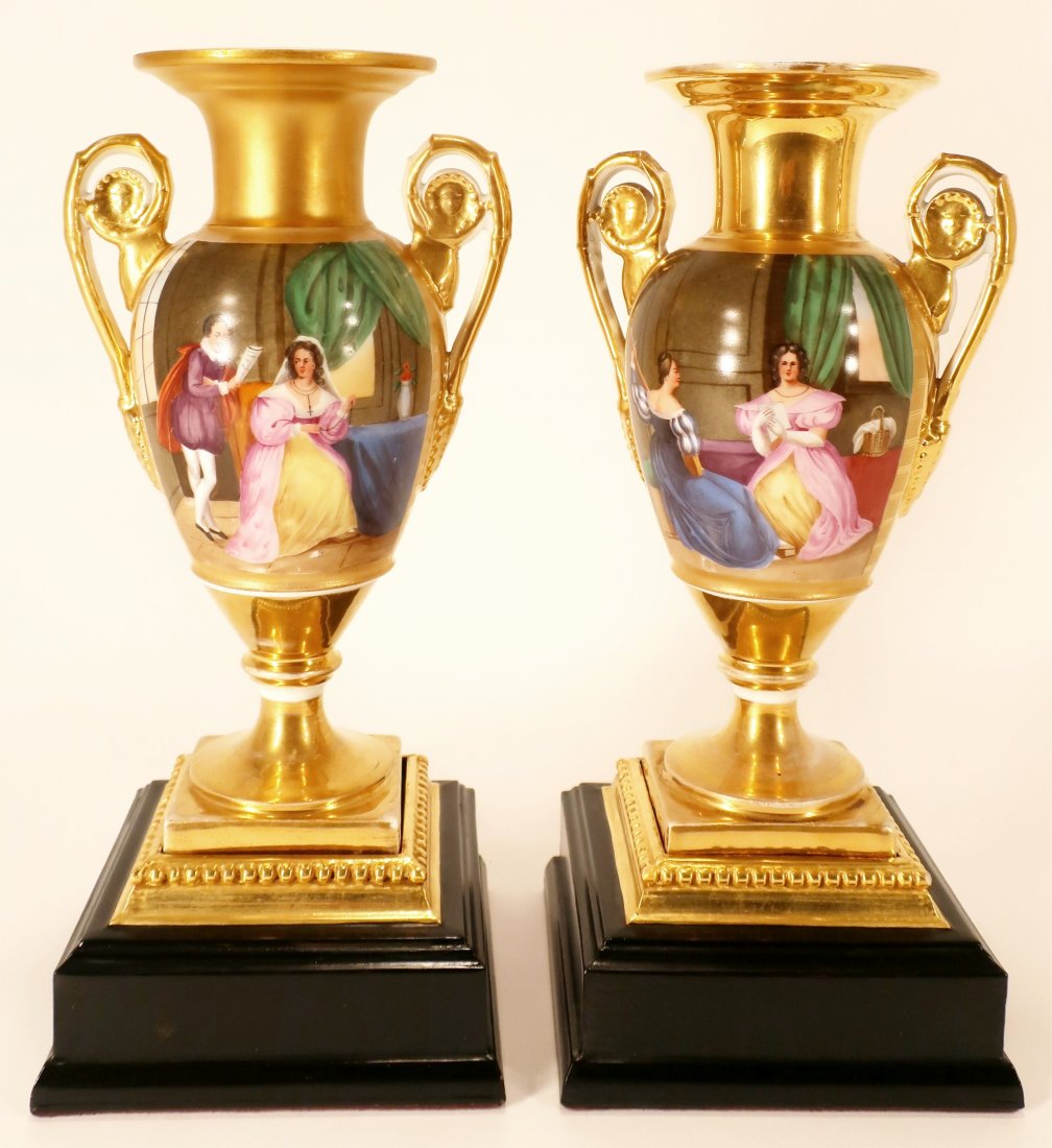 Pr. of Continental Porcelain Urns (1 of 6)