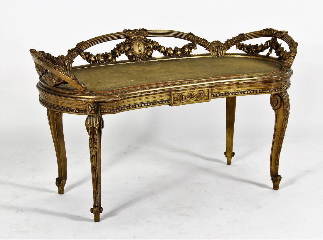 Louis XV Style Gilt Wood Carved Bench (1 of 7)