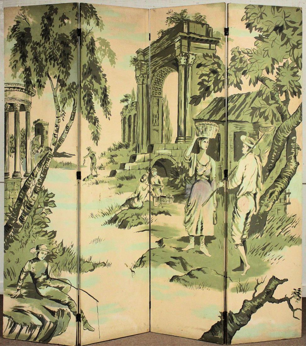 Richard Lowell Neas, Grisaille 4 Panel Screen (1 of 7)