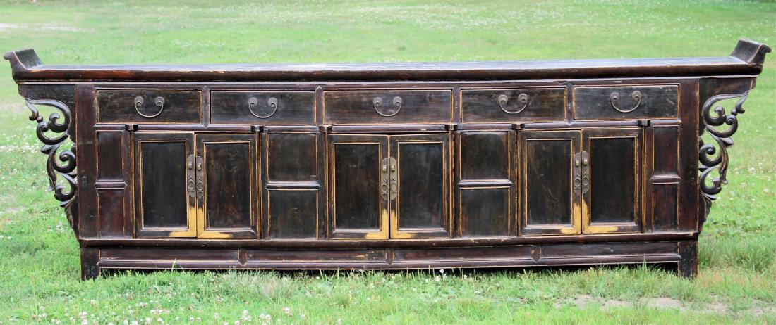 Chinese Long Carved Wood Altar Cabinet (1 of 8)