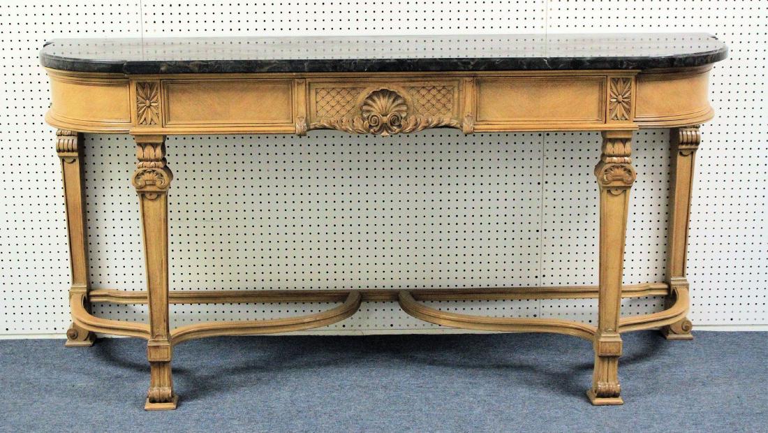 Louis XIV-Style Black Marble Top Console Table (1 of 9)