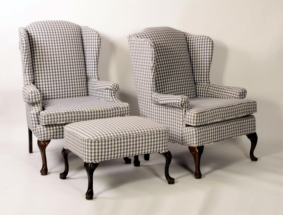 Pr. of Upholstered Wingback Chairs/Otto (1 of 8)