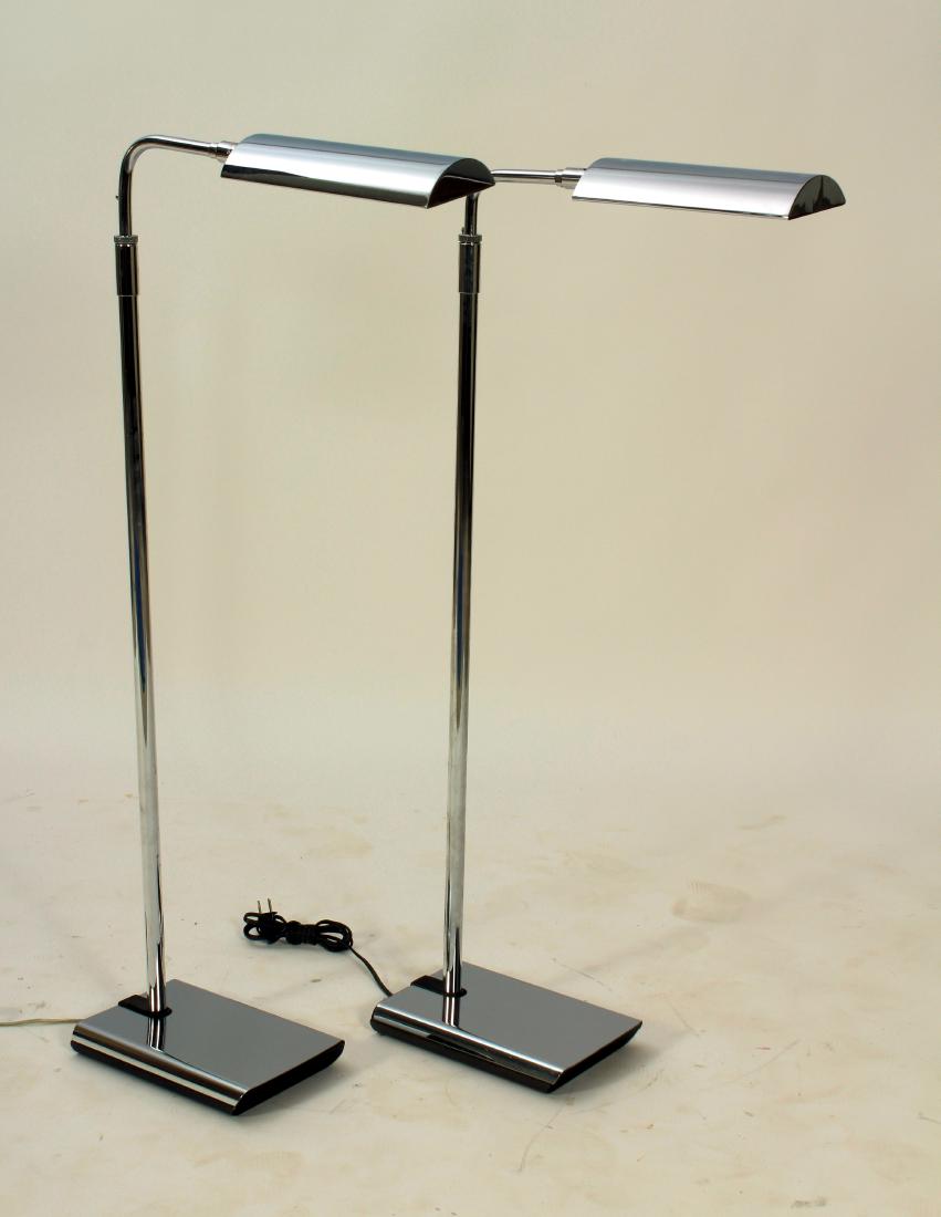 Pr Koch & Lowy Chrome Adjustable Floor Lamps (1 of 9)