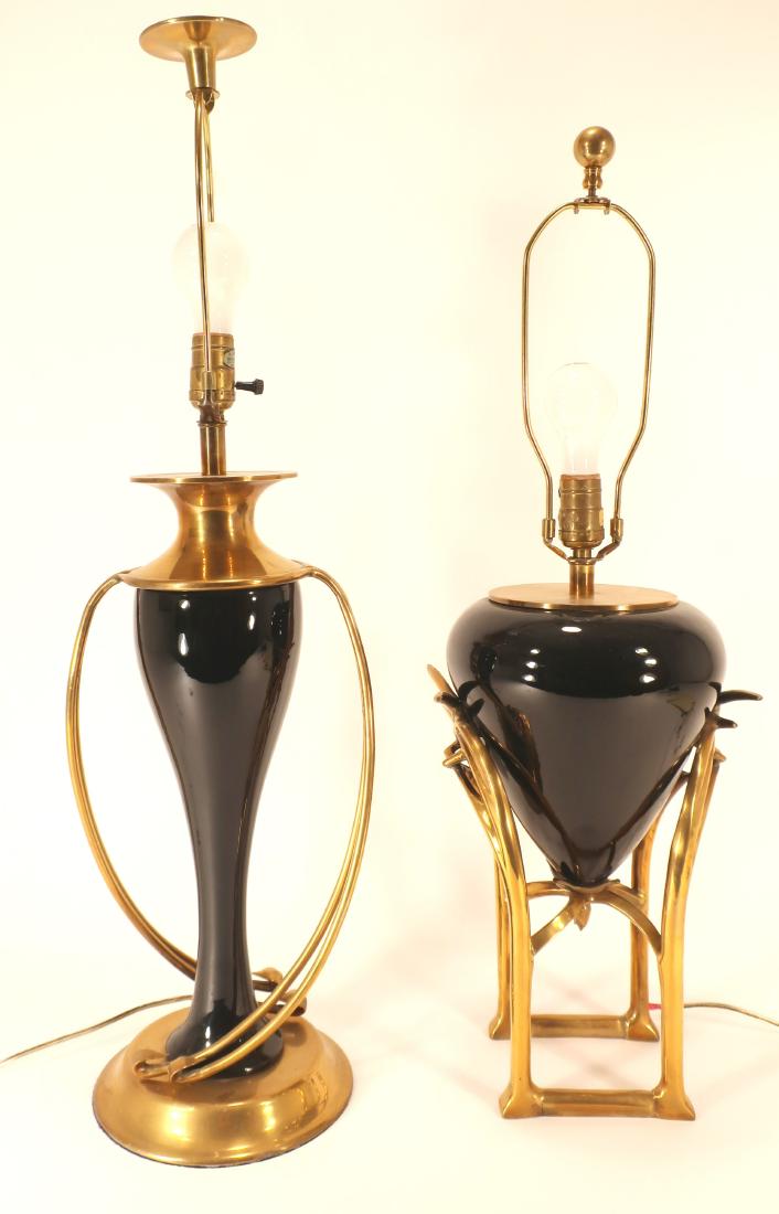 2 Chapman Porcelain and Black Table Lamps (1 of 7)