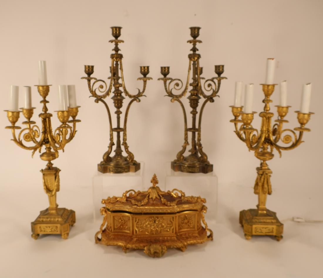 2 Prs.of French Candelabra and Lidded Box (1 of 8)