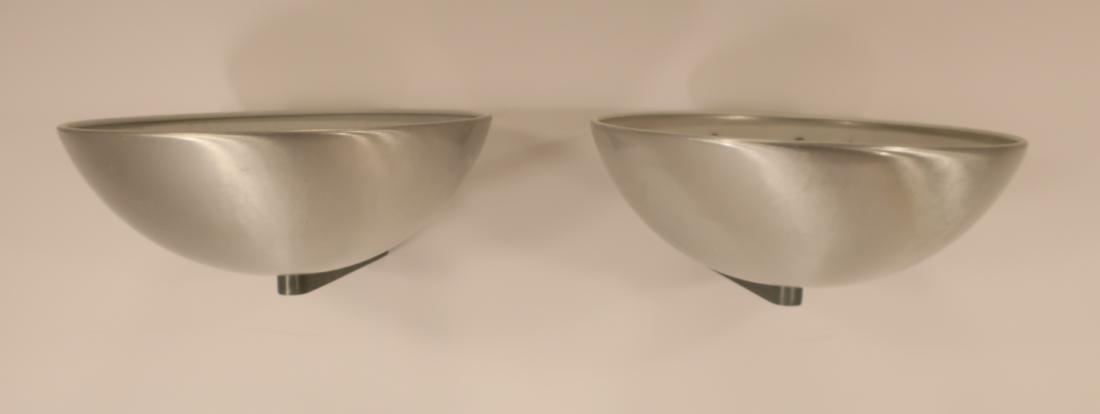 Pr Kurt Versen Midcentury Aluminum Sconces, Signed (1 of 6)