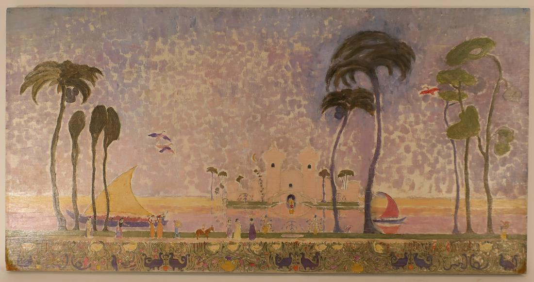 British Sch.,20th C.,Taj Mahal Fantasy Landscape (1 of 5)