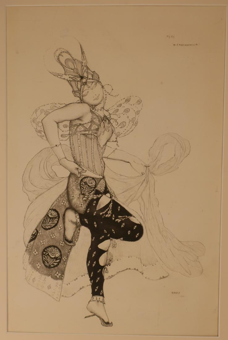 Leon Bakst, Rus.," Peri N. Tru?manova",etching (1 of 6)