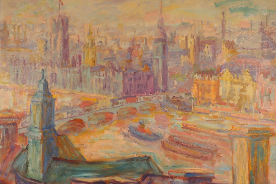 Impressionist Style "View Over River Thames" O/C (1 of 8)