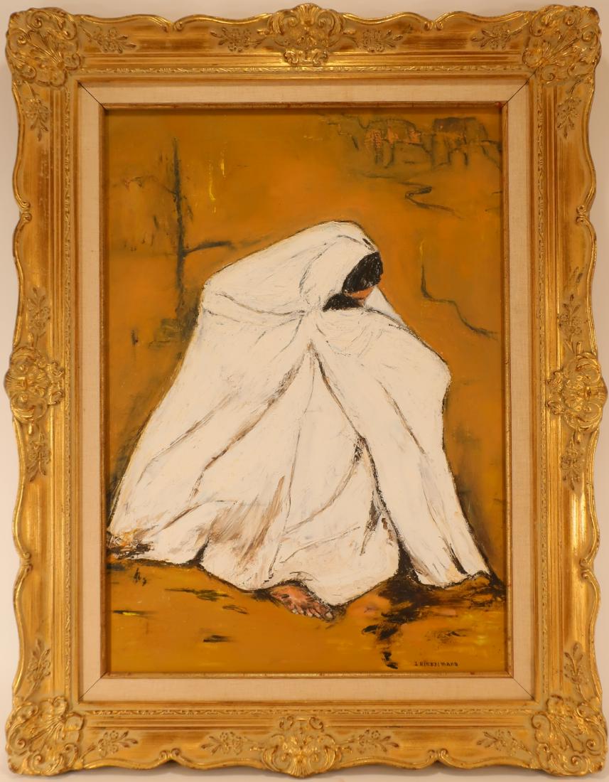 19th/20th c., Woman Embracing Child in Robe, o/c: 19th/20th c., Woman Embracing Child in Robe, Oil on Canvas, signed indistinctly lower right [22] [GJ155-7850] (EKW) Dimensions: Art: 27.5 x 19.75" Frame: 36 x 28" Provenance: From the Estate of Rosa D