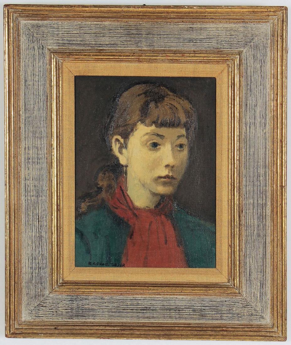 Raphael Soyer, Am 1899 - 1987, "Red Scarf" O/C (1 of 6)