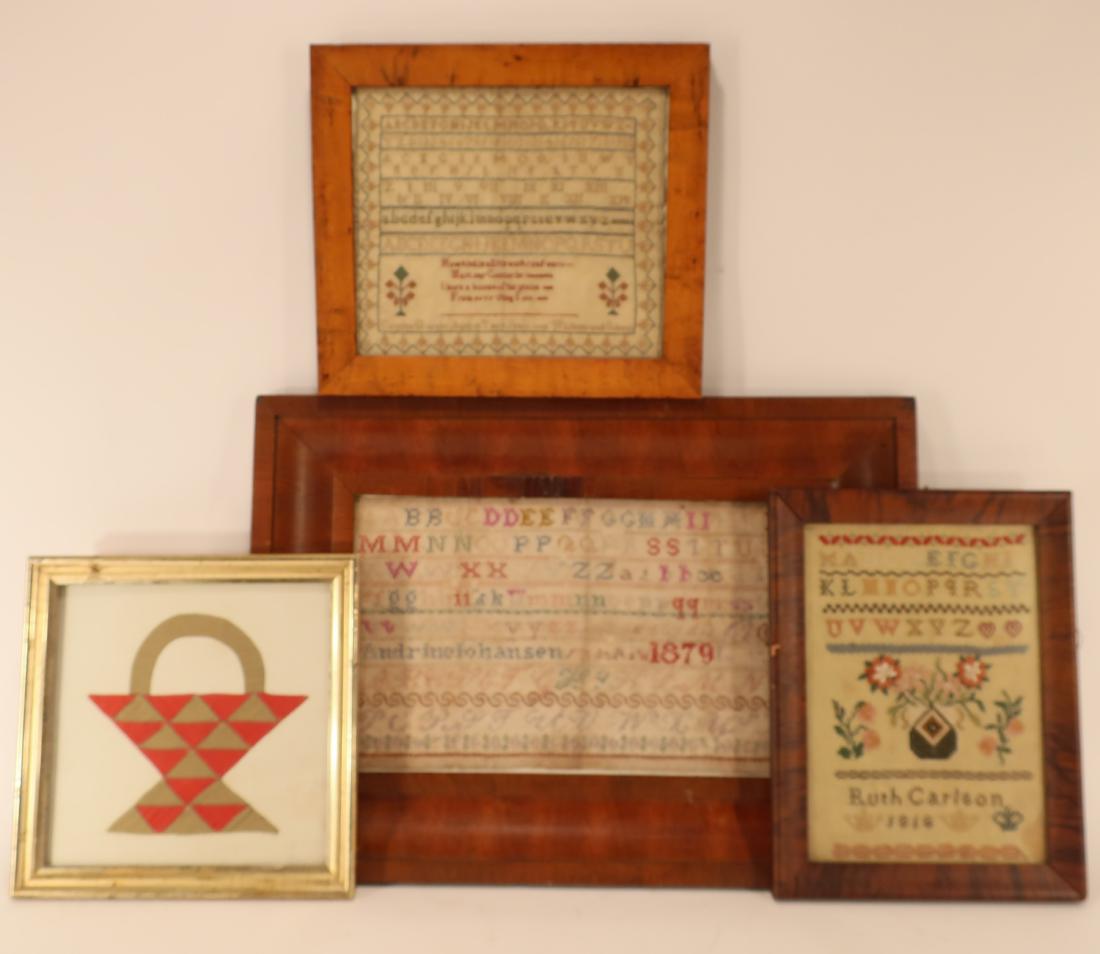 Grp. of 19th C.-E. 20th C. Samplers and Quilt (1 of 8)