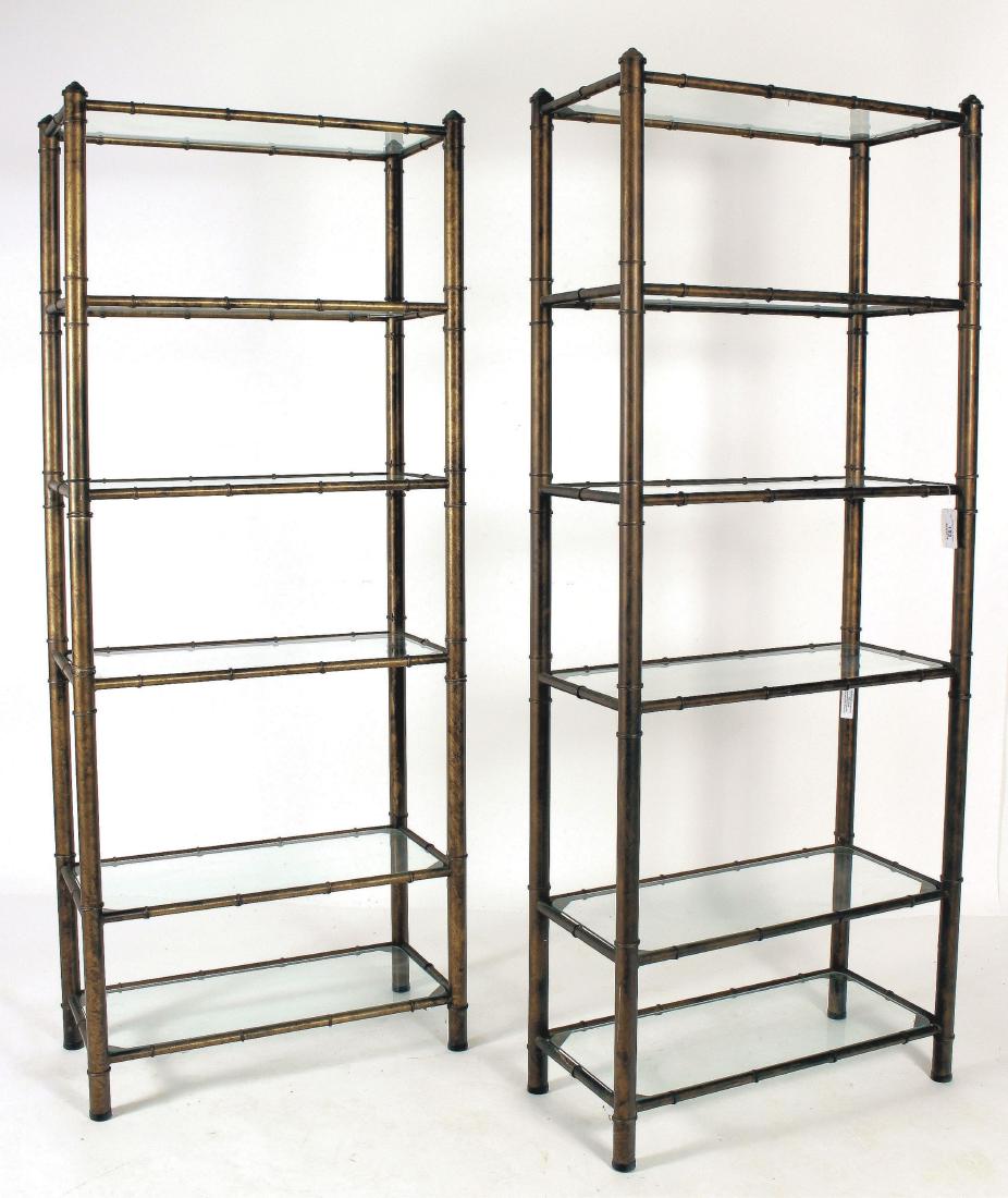 Pr. Hollywood Regency Style Bamboo Form Etageres (1 of 5)