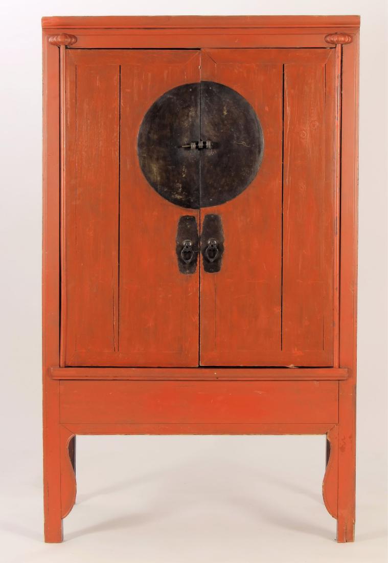 Tall Asian Painted/ Lacquered Storage Cabinet (1 of 11)