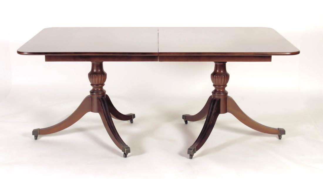 Duncan Phyfe Style Extending Pedestal Dining Table (1 of 8)