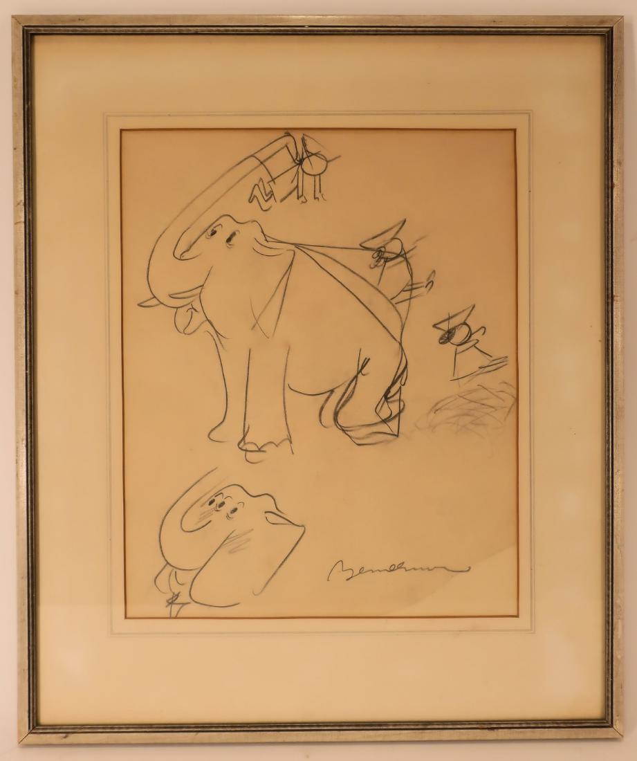 Ludwig Bemelmans, Madeline with Elephants, pencil (1 of 7)