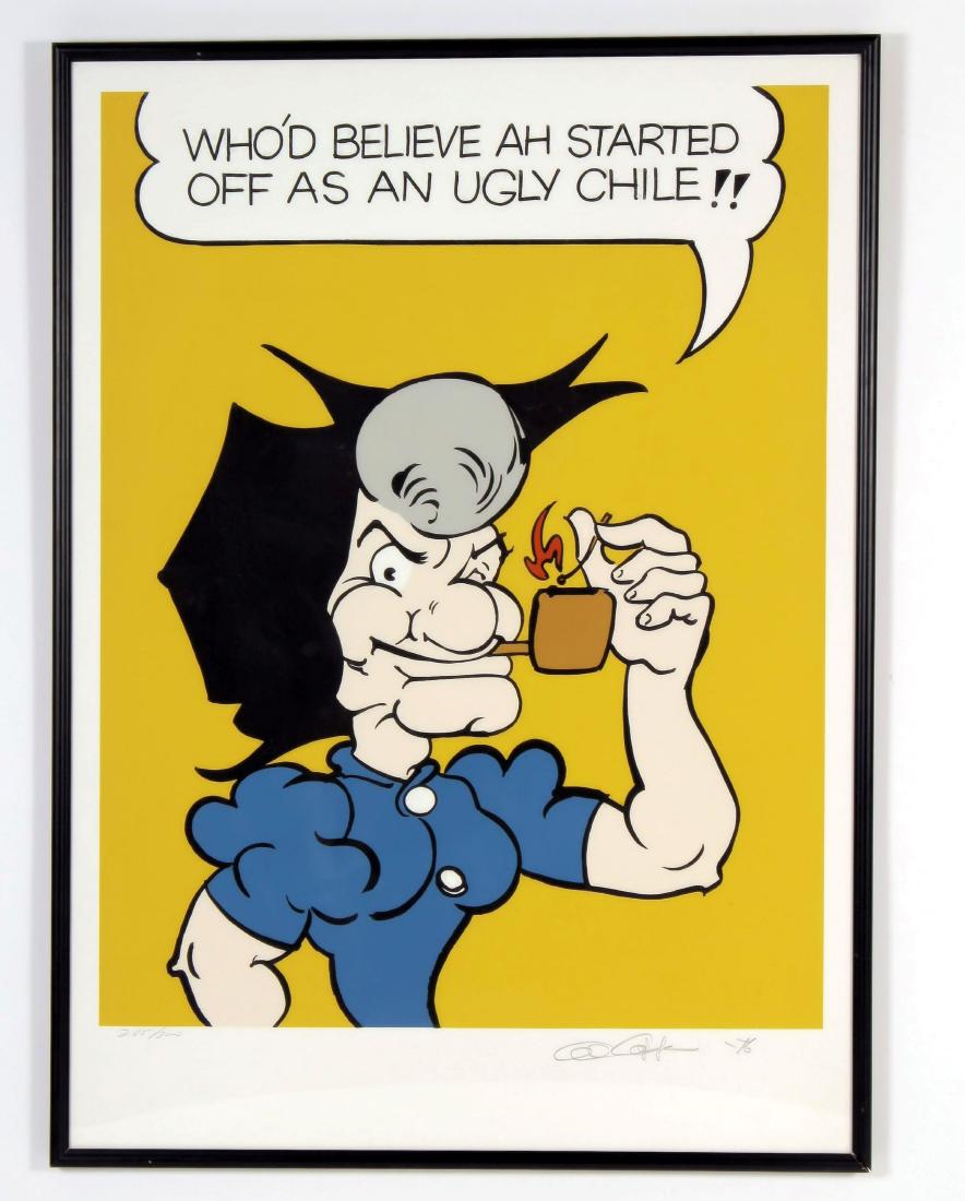 Al Capp, American, 1909-1979, Mammy Yokum: Al Capp, American, 1909-1979, Mammy Yokum, "Who'd believe ah started off as an ugly chile??", signed and dated lower right, numbered 285/300 (SMEI8400) (EKW) Dimensions: Image: 42 x 32; Framed: 50.5