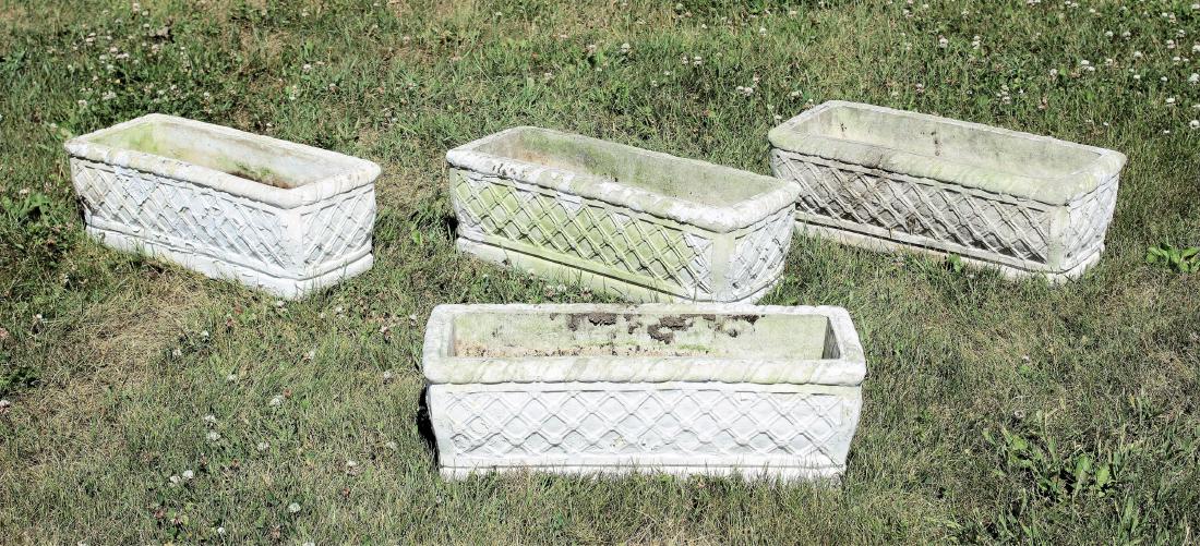 4 Vintage Concrete Window Boxes, Lattice Motif (1 of 7)